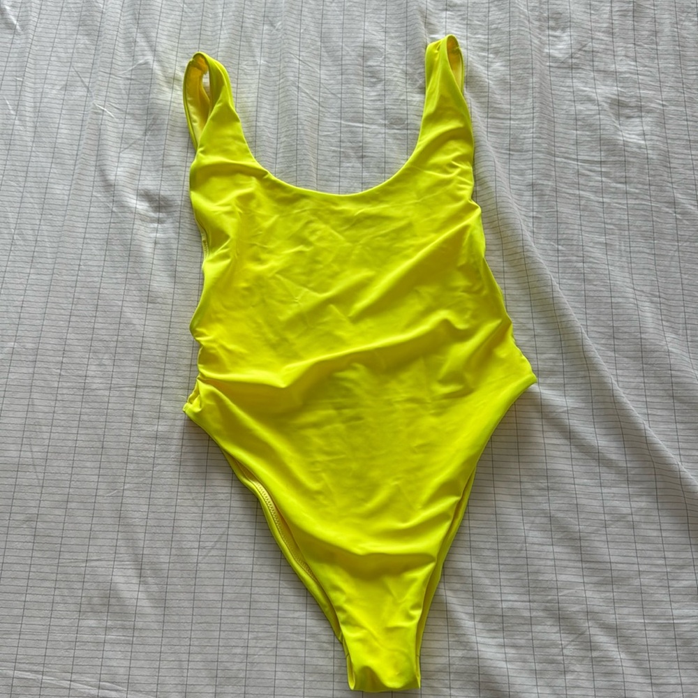 Aerie swim one piece size large neon yellow